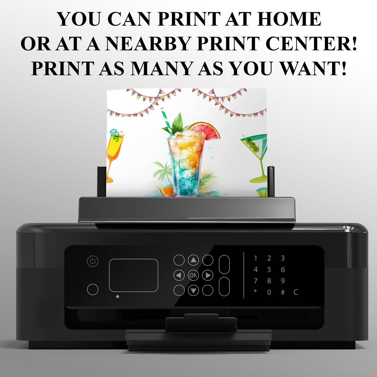 Summer Soiree Party Invitation | Cocktail Party Invite Canva Template CreativeRino