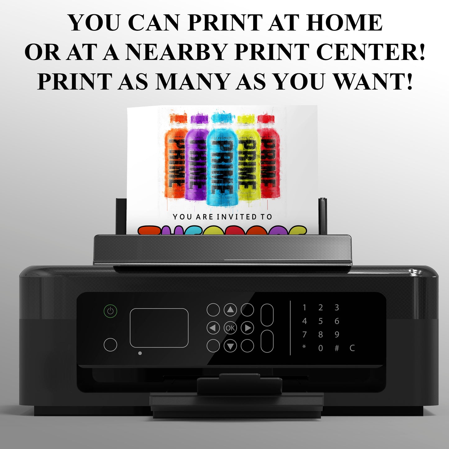 Prime Energy Drink Birthday Invitation Template - CreativeRino