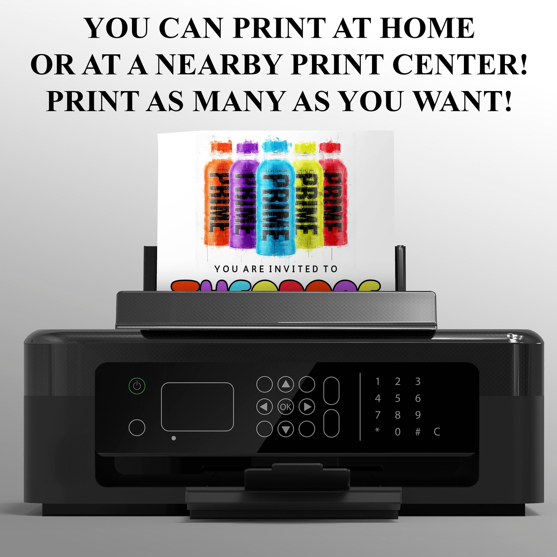 Prime Energy Drink Birthday Invitation Template - CreativeRino