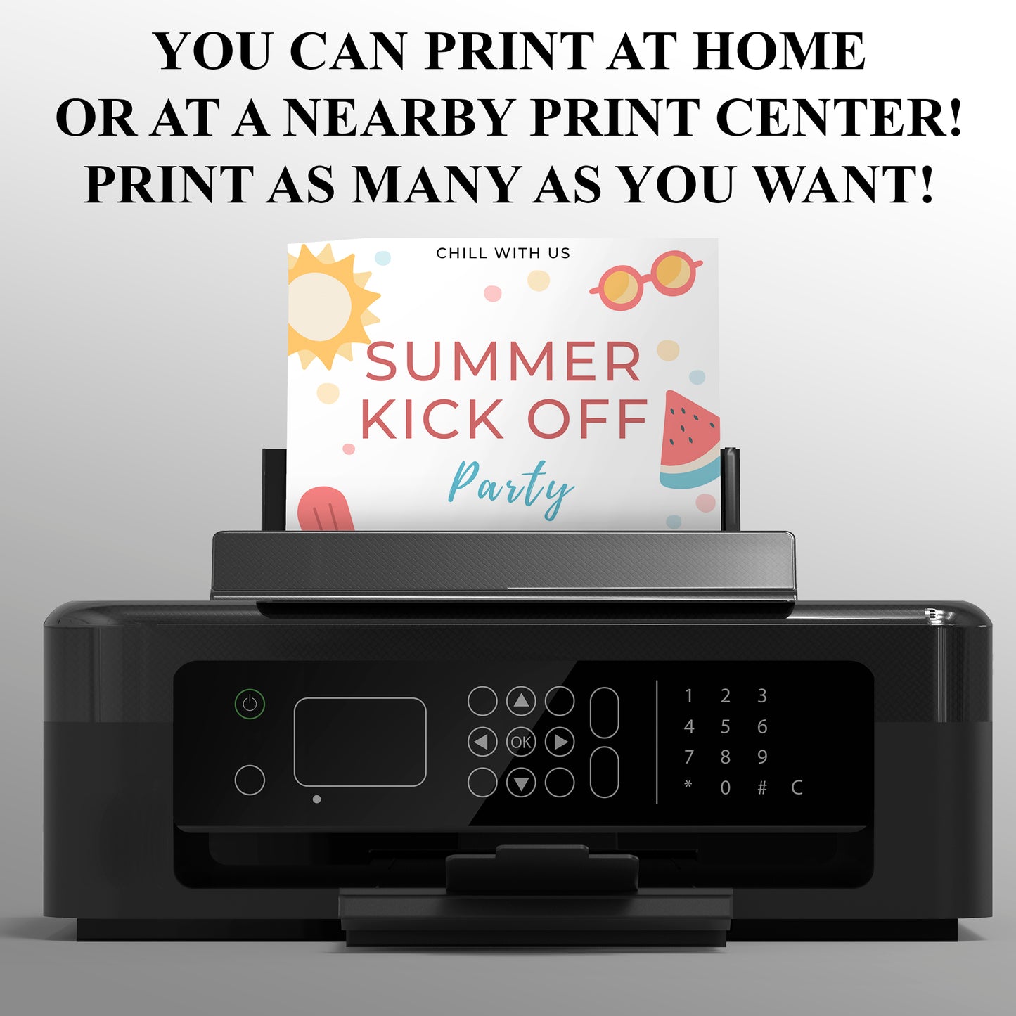 Summer Kick Off Party Invite | End of Summer Party Invitation Canva Template