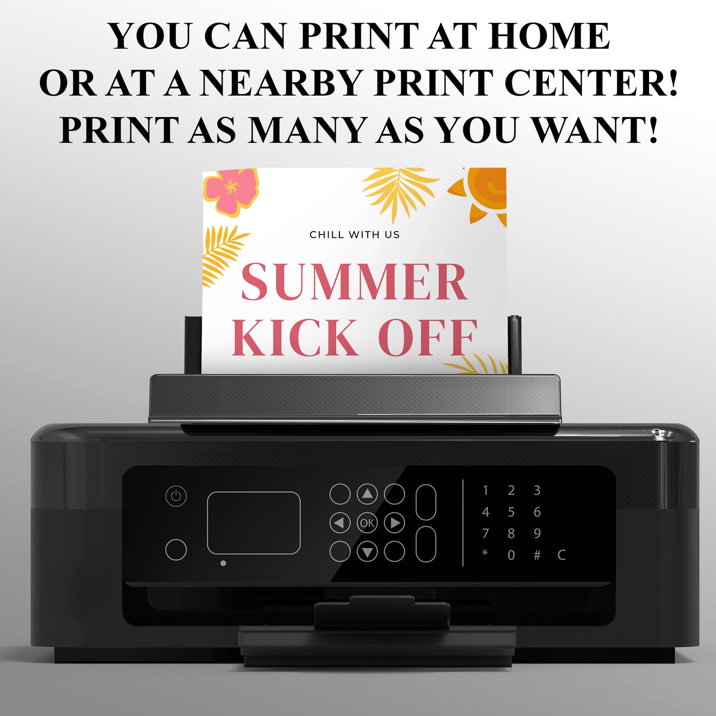 Summer Kick Off Party Invitation | End of Summer Party Invite Canva Template