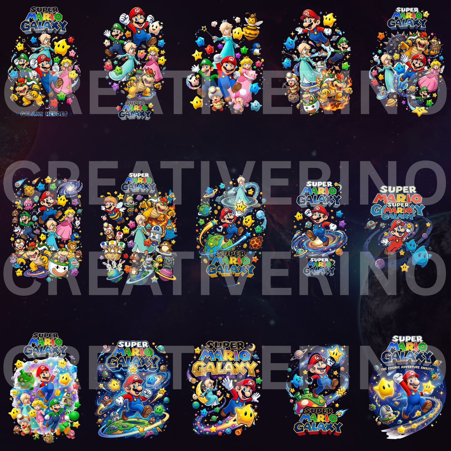 Super Mario Galaxy Movie PNG Bundle | Mario Characters Clipart CreativeRino