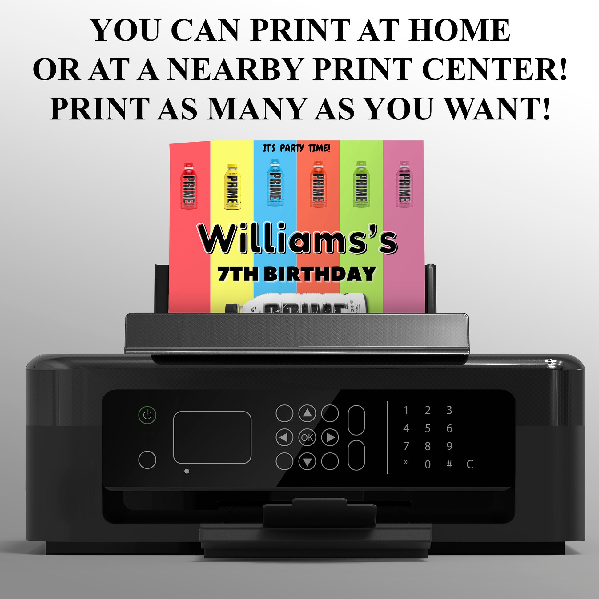 Prime Energy Drink Birthday Invitation Template - CreativeRino