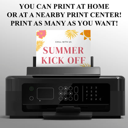 Summer Kick Off Party Invitation | End of Summer Party Invite Canva Template CreativeRino