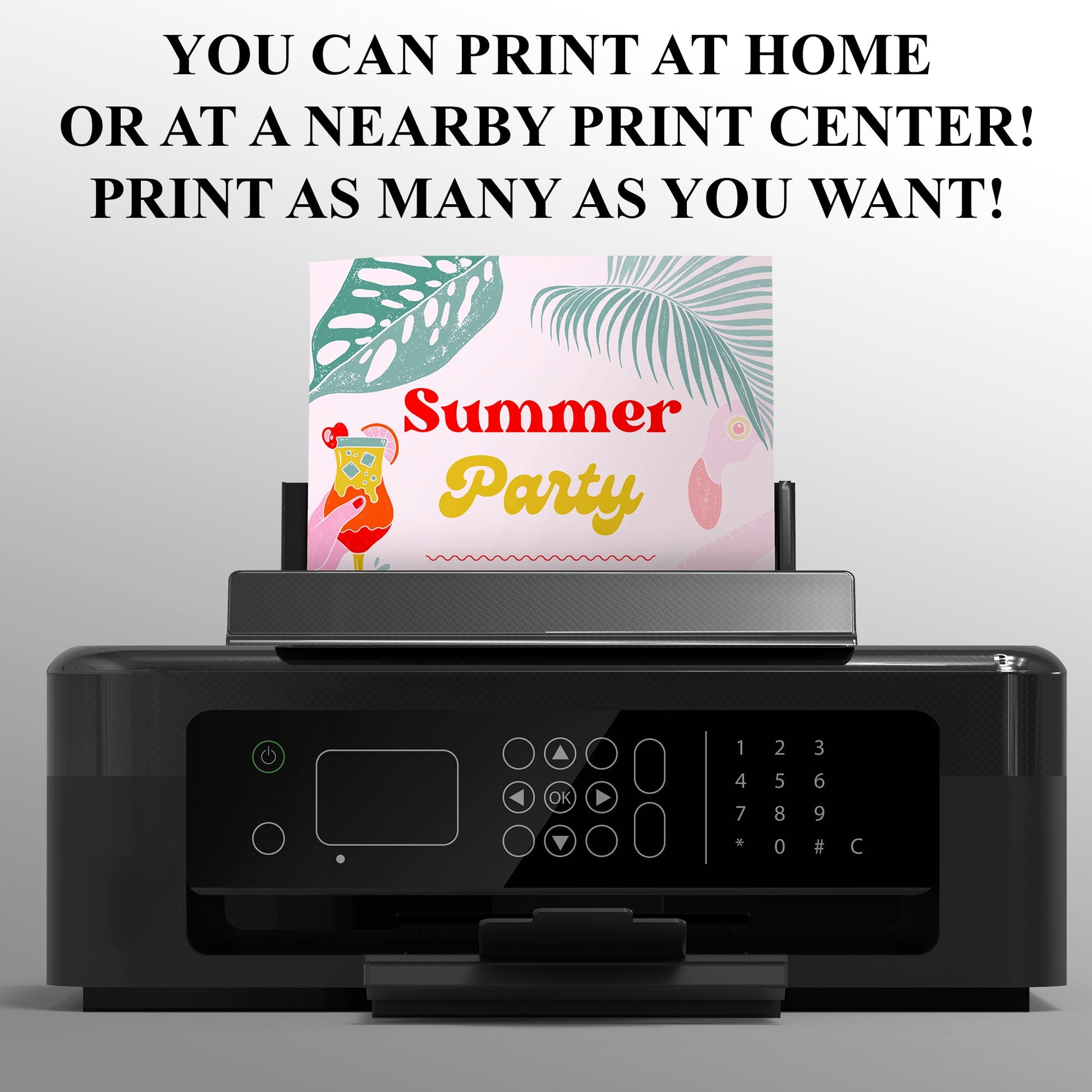 Summer Party Invite | Summer Party Invitation Canva Template CreativeRino