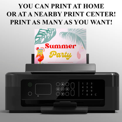 Summer Party Invite | Summer Party Invitation Canva Template CreativeRino