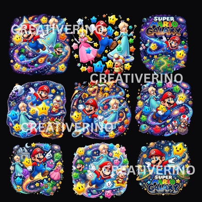 130 Super Mario Galaxy PNG Clipart, Gamer T-Shirt Design, Poster (Instant Download) CreativeRino