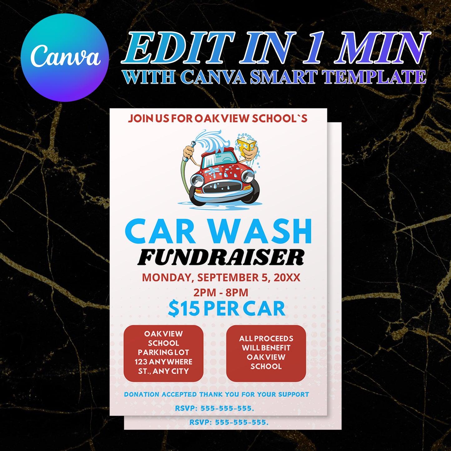 Car Wash Fundraiser Flyer Invite Template