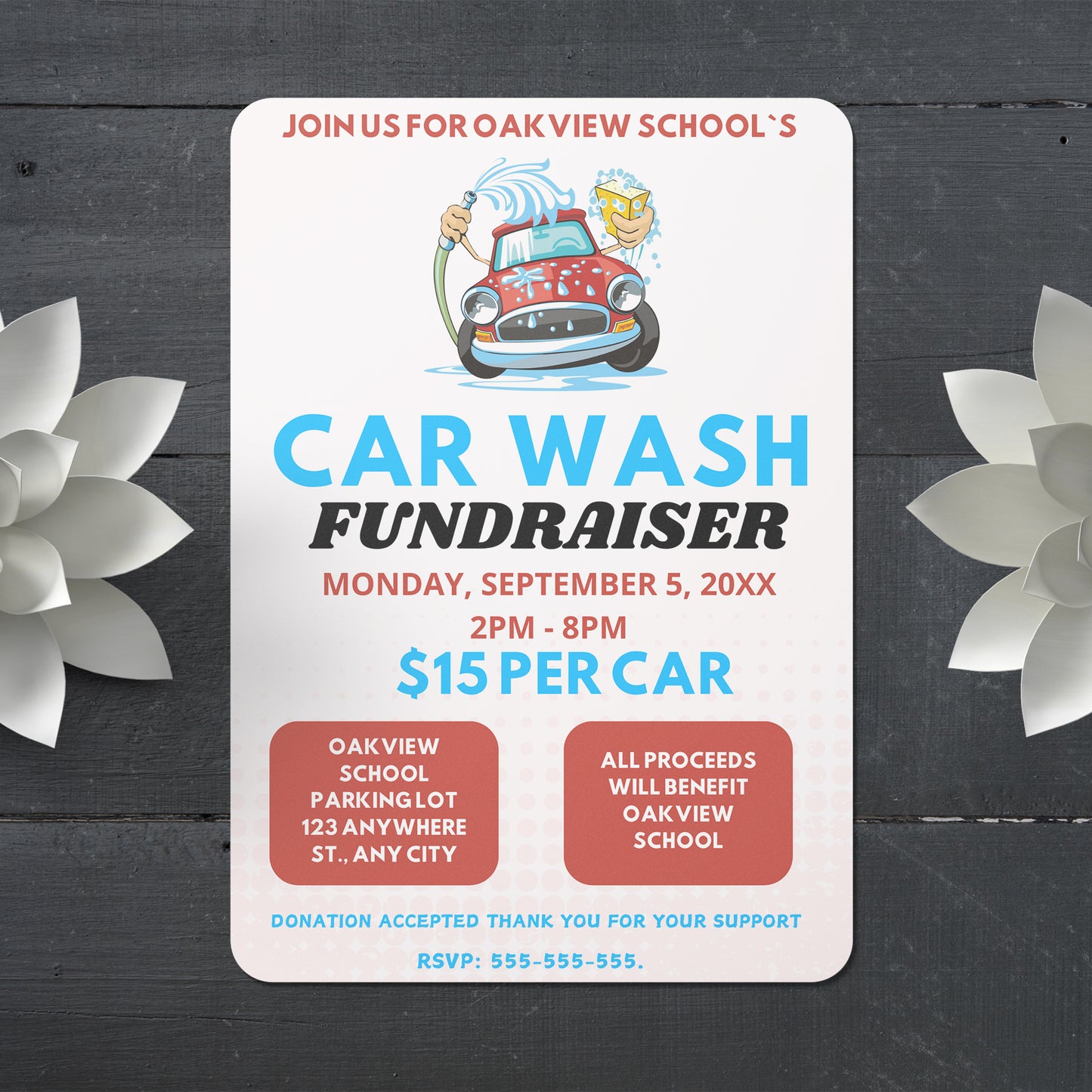 Car Wash Fundraiser Flyer Invite Template