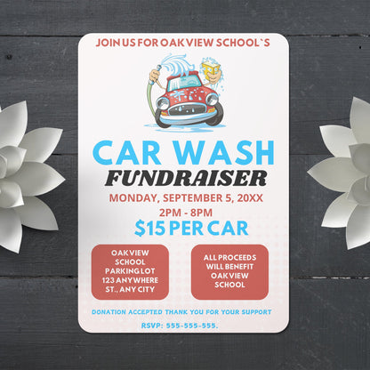 Car Wash Fundraiser Flyer Invite Template CreativeRino