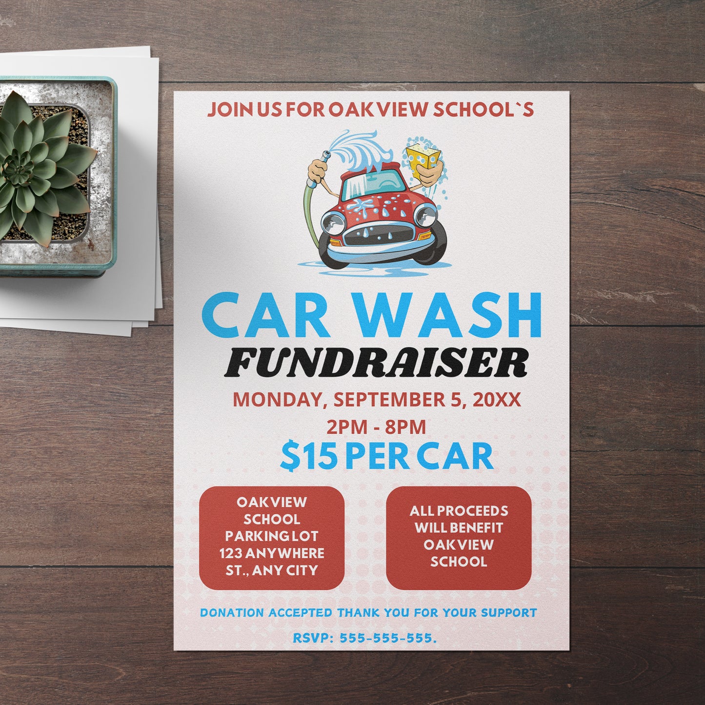 Car Wash Fundraiser Flyer Invite Template