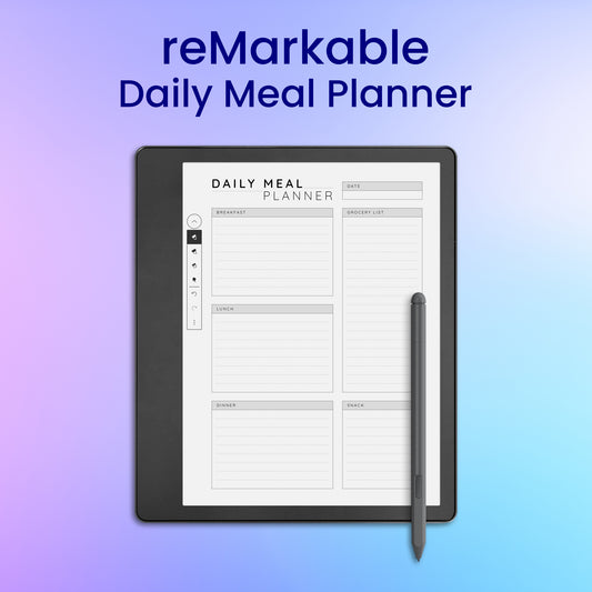 reMarkable 2 Daily Meal Planner Template