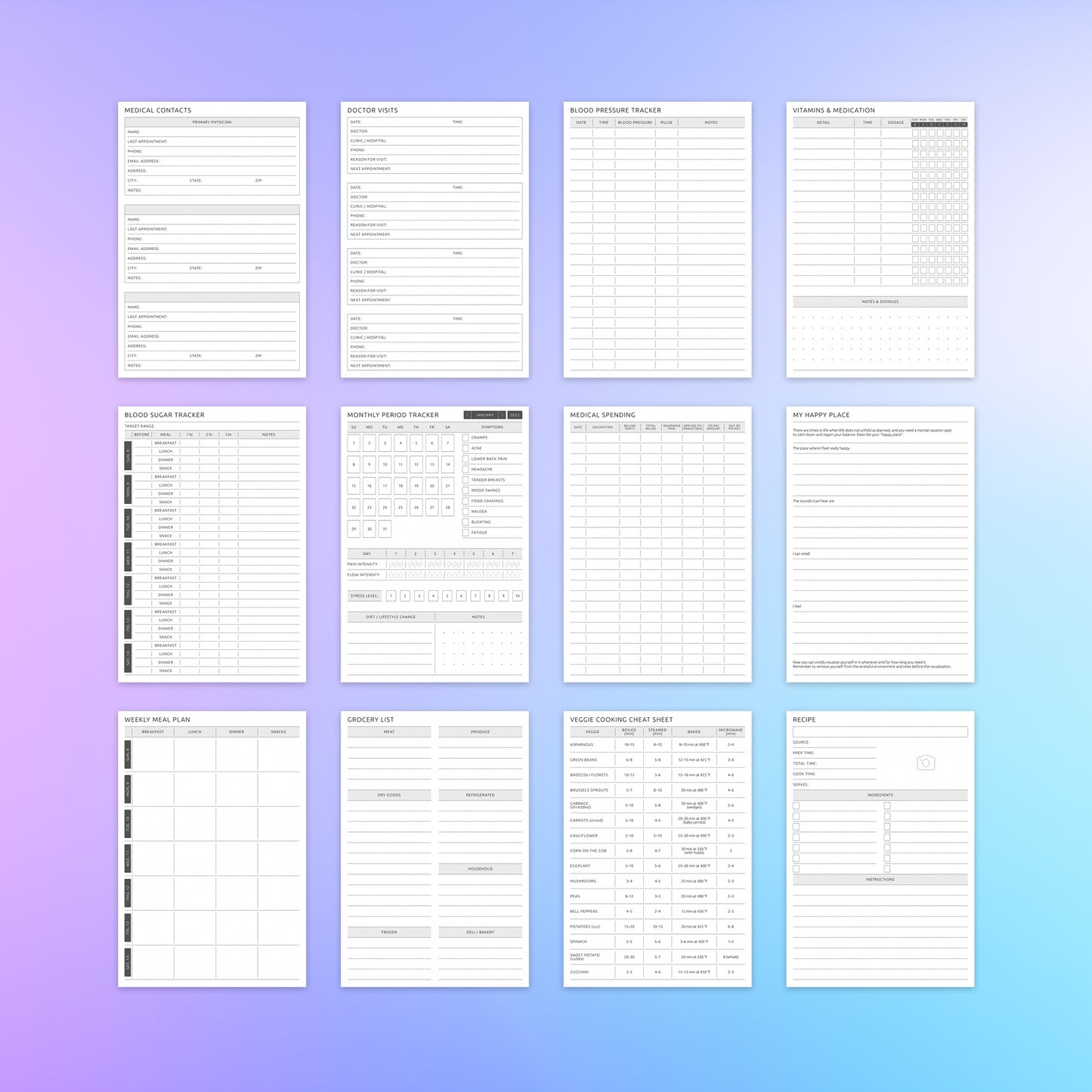 reMarkable 2 Health & Fitness Planner Template