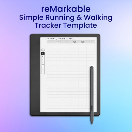 reMarkable 2 Simple Running and Walking Tracker Template Planner Template