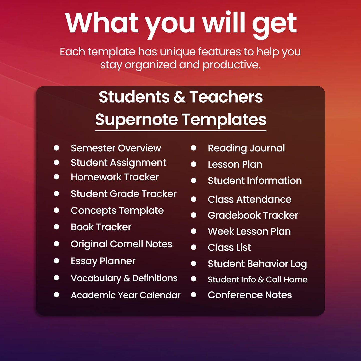 20 Supernote Students & Teachers Template Planner Template Bundle