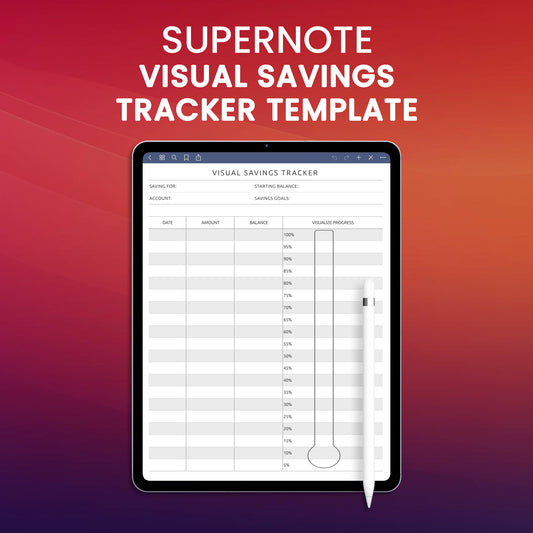 Supernote Visual Savings Tracker Template Planner Template