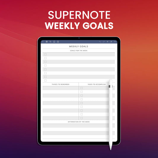 Supernote Weekly Goals Planner Template