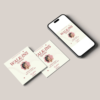 Walk Ins Welcome Flyer Canva Template | Social Media Flyer Template CreativeRino