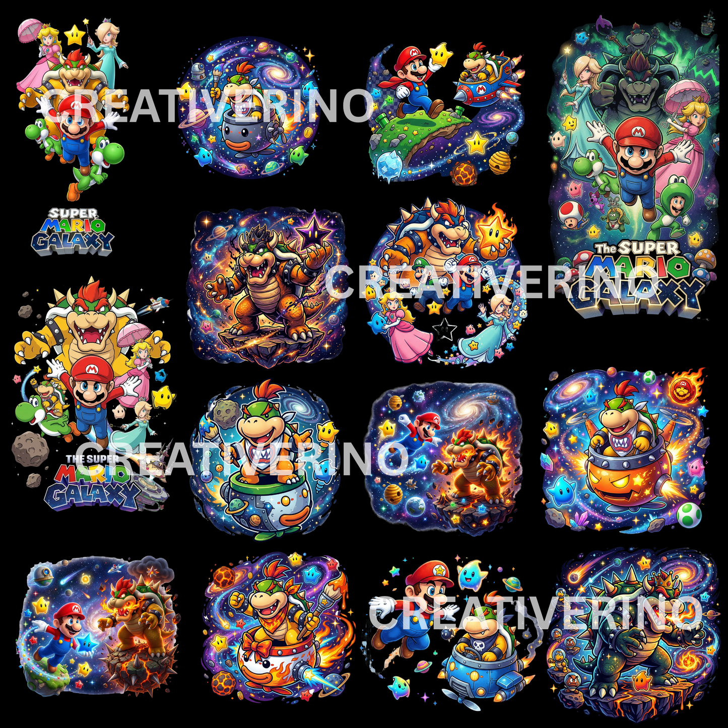 130 Super Mario Galaxy PNG Clipart, Gamer T-Shirt Design, Poster (Instant Download) CreativeRino