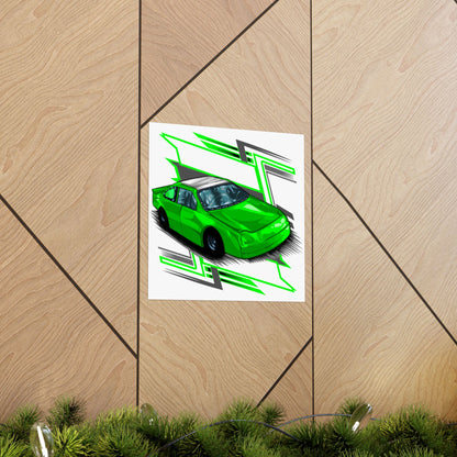 Vibrant Racing Car Matte Square Poster - Perfect for Car Enthusiasts and Gamers - CreativeRino