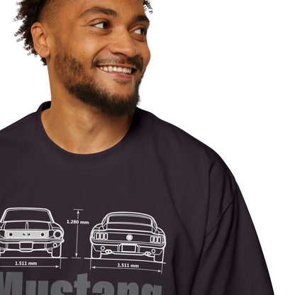 Men's Heavy Oversized Tee - Classic Ford Mustang GT350 Graphic T-shirt - CreativeRino