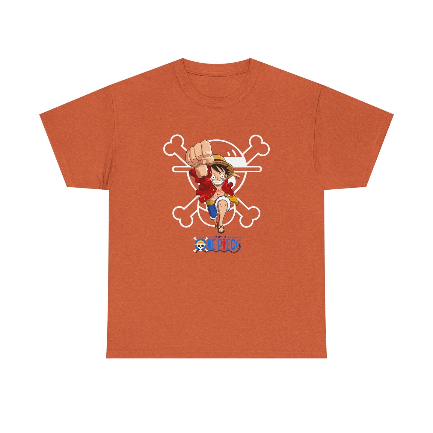 Anime Unisex Heavy Cotton Tee - One Piece T-shirt Pirate Theme - CreativeRino