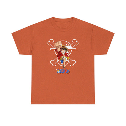 Anime Unisex Heavy Cotton Tee - One Piece T-shirt Pirate Theme - CreativeRino