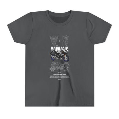 Yamaha YZF-R15 Youth Short Sleeve Tee - Vintage Motorcycle T-shirt Design - CreativeRino