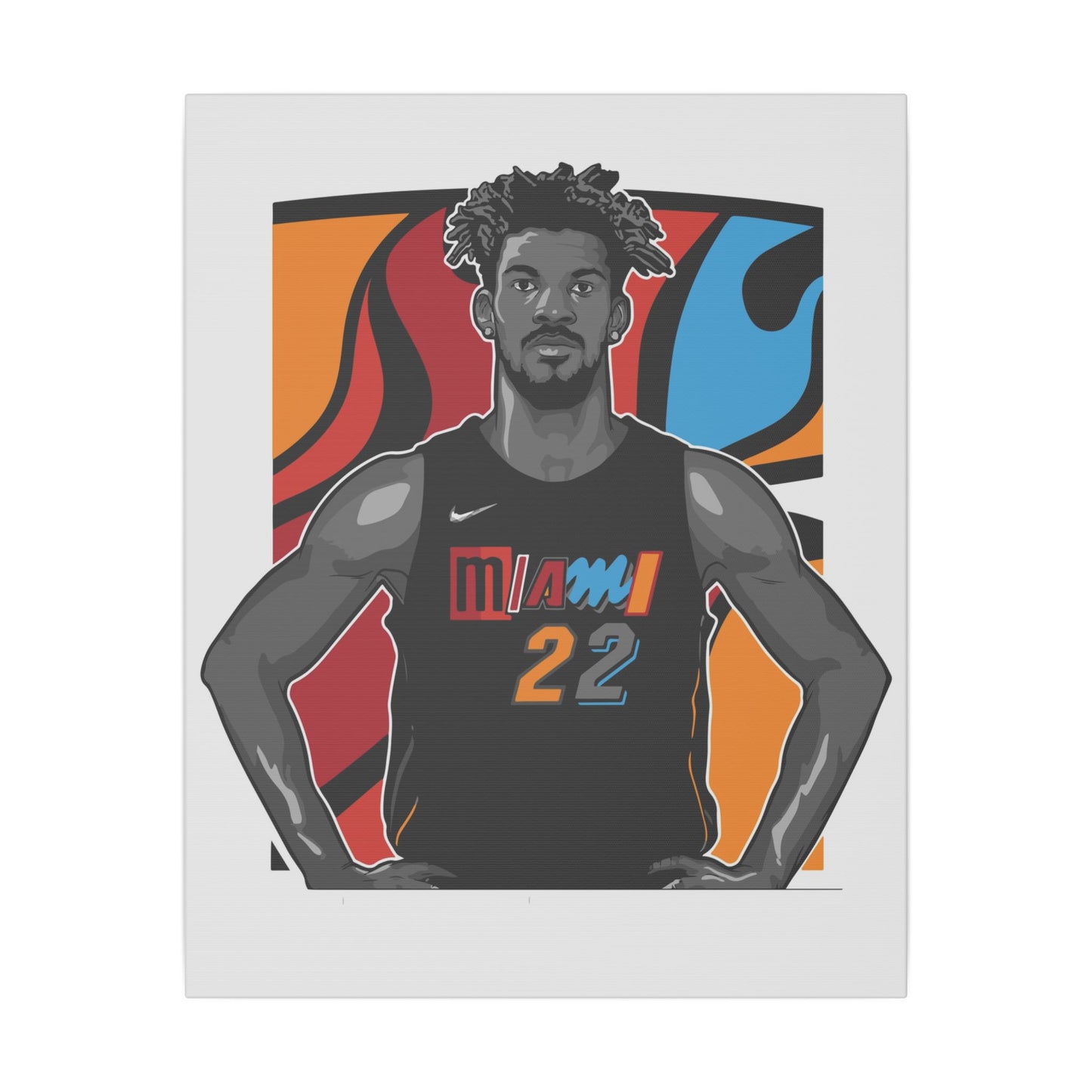 Miami Basketball Canvas Art - Stretched Matte Print of Player #22 - CreativeRino