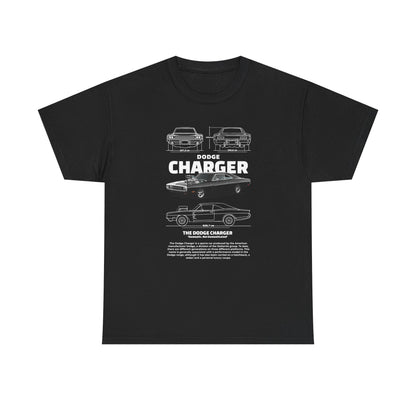 Dodge Challenger Car Graphic Unisex Heavy Cotton Tee - Vintage Automobile T-Shirt - CreativeRino