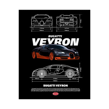 Bugatti Veyron Rolled Poster - Car Enthusiast Wall Art for Home Decor - CreativeRino