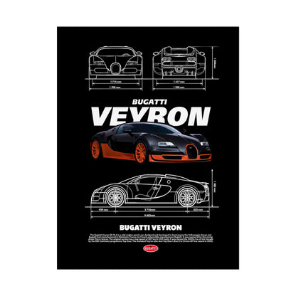 Bugatti Veyron Rolled Poster - Car Enthusiast Wall Art for Home Decor - CreativeRino