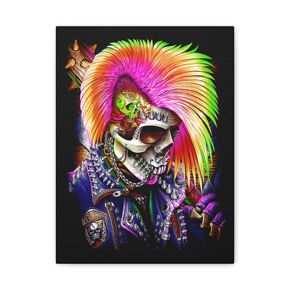 Punk Rock Skull Canvas Art - Vibrant Wall Decor for Music Lovers - CreativeRino