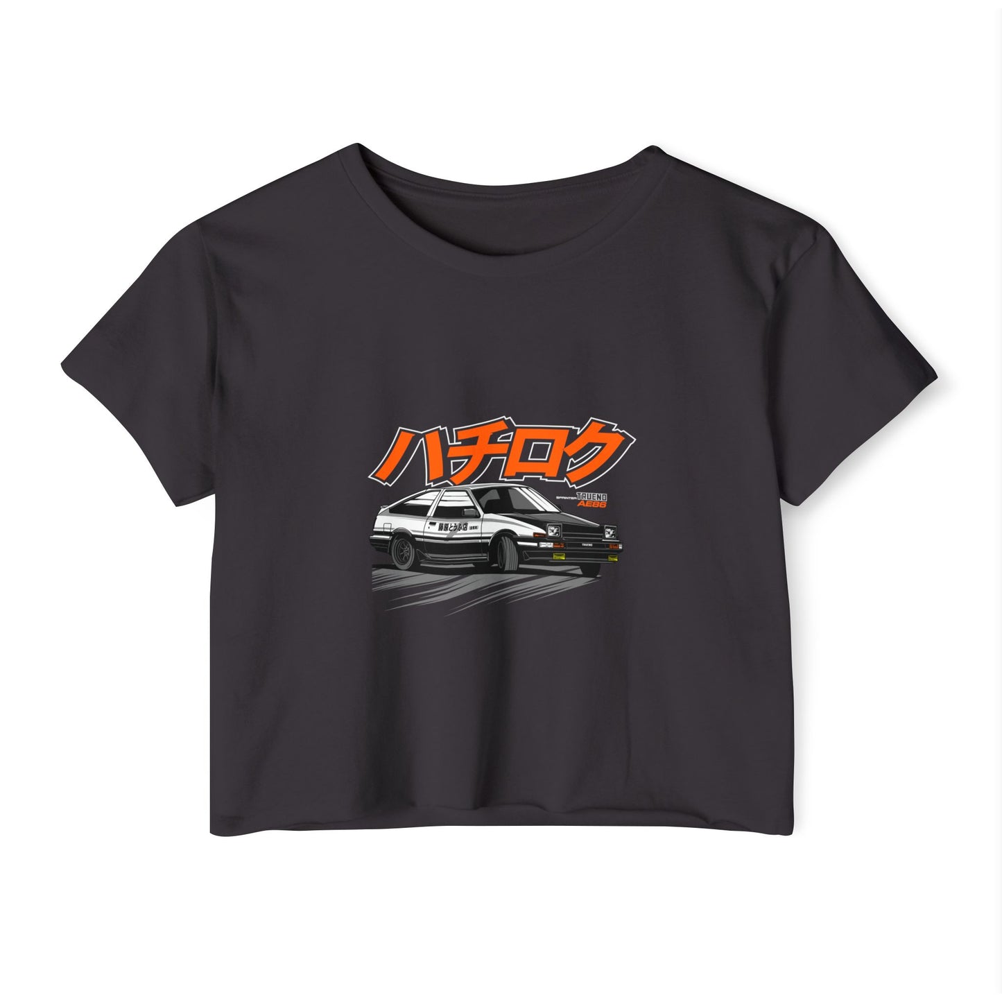 Retro Japanese Car Crop Top - Women's Festival T-shirt - CreativeRino