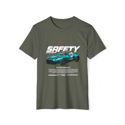 Formula 1 Safety Car Unisex Recycled Organic T-Shirt - Eco-Friendly Racing Apparel - CreativeRino