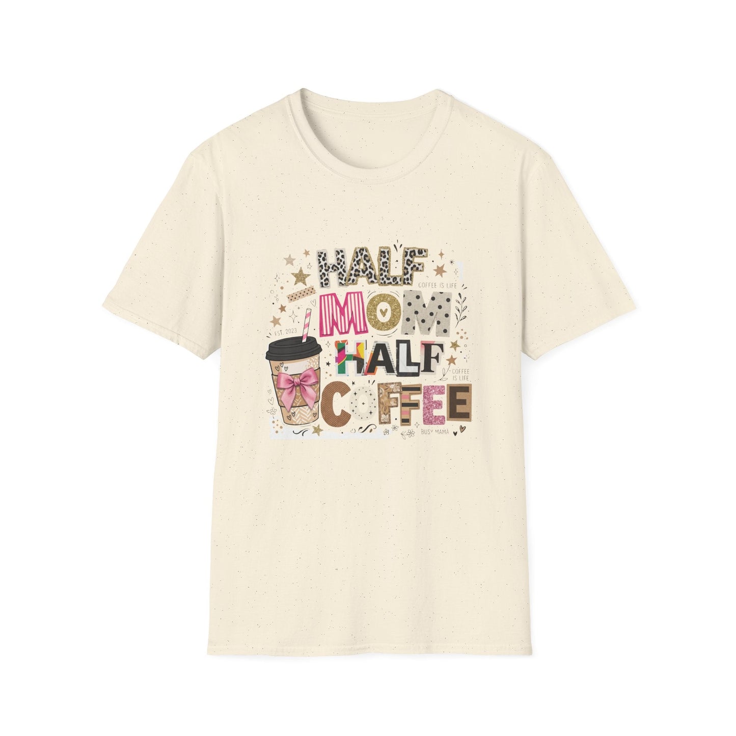 Half Mom Half Coffee T-Shirt — Funny Mom Coffee Tee Printify