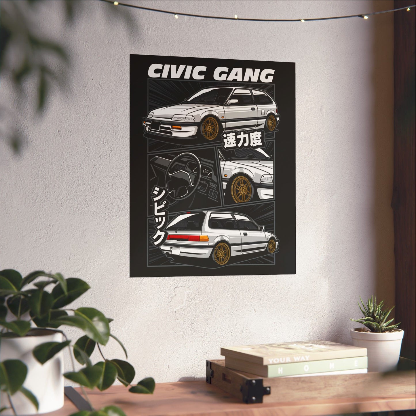Civic Gang Matte Vertical Poster - Car Enthusiast Wall Art - CreativeRino