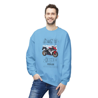Honda CBR Motorcycle Graphic Crewneck Sweatshirt | Unisex Midweight Fleece - CreativeRino