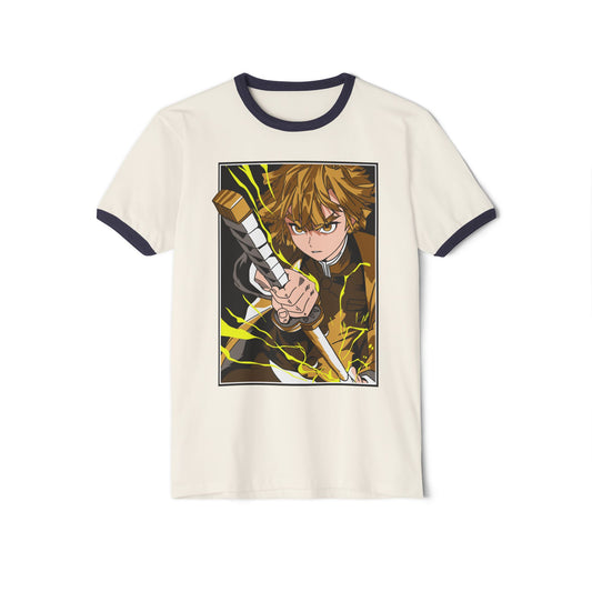 Anime Hero Unisex Cotton Ringer T-shirt - Demon Slayer for Fans - CreativeRino