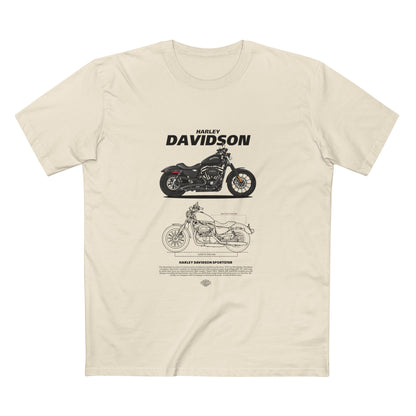 Harley Davidson Sportster Vintage Motorcycle Tee - Classic Biker Style T-shirt - CreativeRino