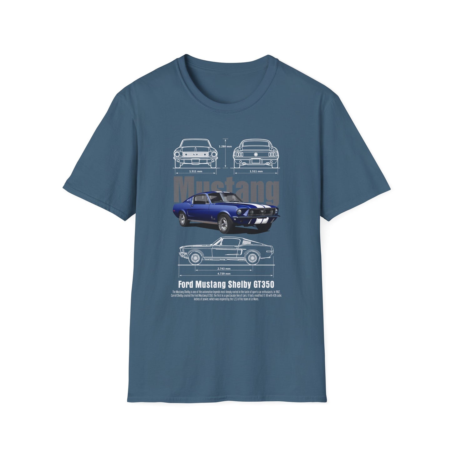Ford Mustang Shelby GT350 Unisex Softstyle T-Shirt - Car Lovers Tee - CreativeRino