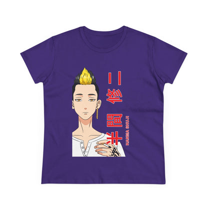 Anime-Inspired Women's Midweight Cotton Tee - Tokyo Revengers T-shirt Design - CreativeRino