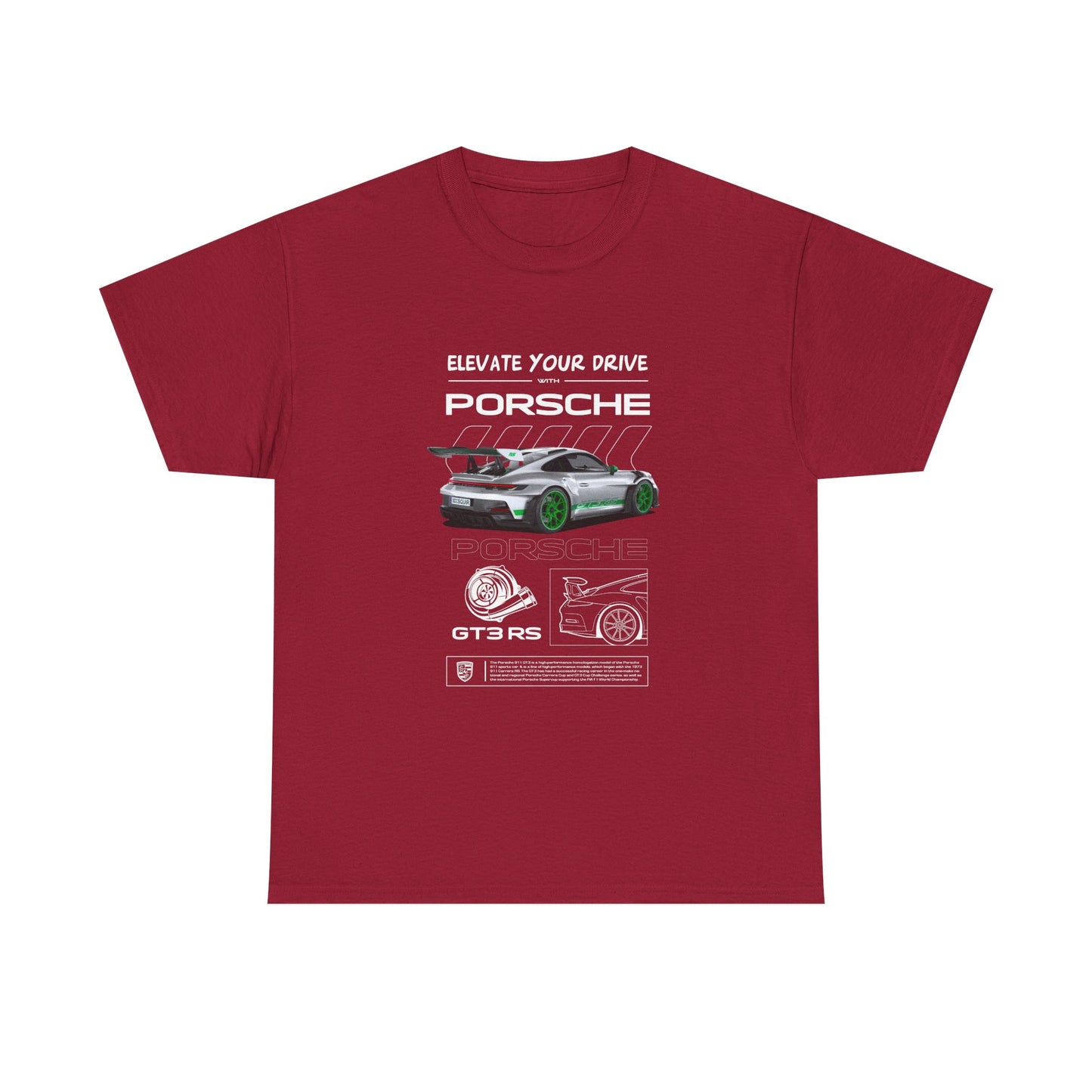 Porsche 911 Elevate Your Drive Unisex Heavy Cotton Tee - CreativeRino