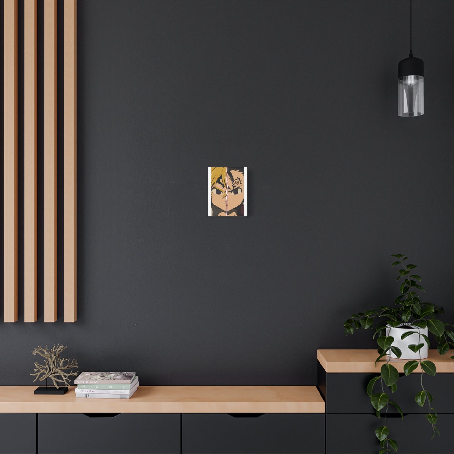 Anime Character Canvas Wall Art - Hero vs Villain Design - CreativeRino