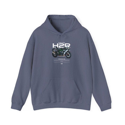 Kawasaki Ninja H2R Motorcycle Enthusiast Heavy Blend Hooded Sweatshirt - CreativeRino