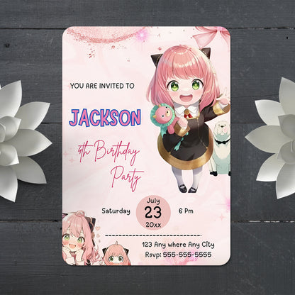 Spy × Family Birthday Invitation Template - CreativeRino