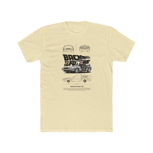 Back to the Future Unisex Cotton Crew Tee - Vintage Car Graphic T-shirt - CreativeRino