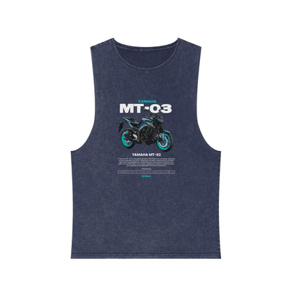 Yamaha MT-03 Unisex Stonewash Tank Top - Perfect T-shirt for Motorcycle Enthusiasts - CreativeRino