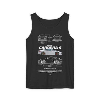 Porsche 911 Carrera S Graphic Tank Top for Car Enthusiasts - CreativeRino