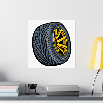 Automotive Art Poster - Stylish Tire Design for Car Enthusiasts - CreativeRino